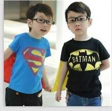 夏季新款童装男女孩童皆可两款超人 蝙蝠侠 短袖T恤