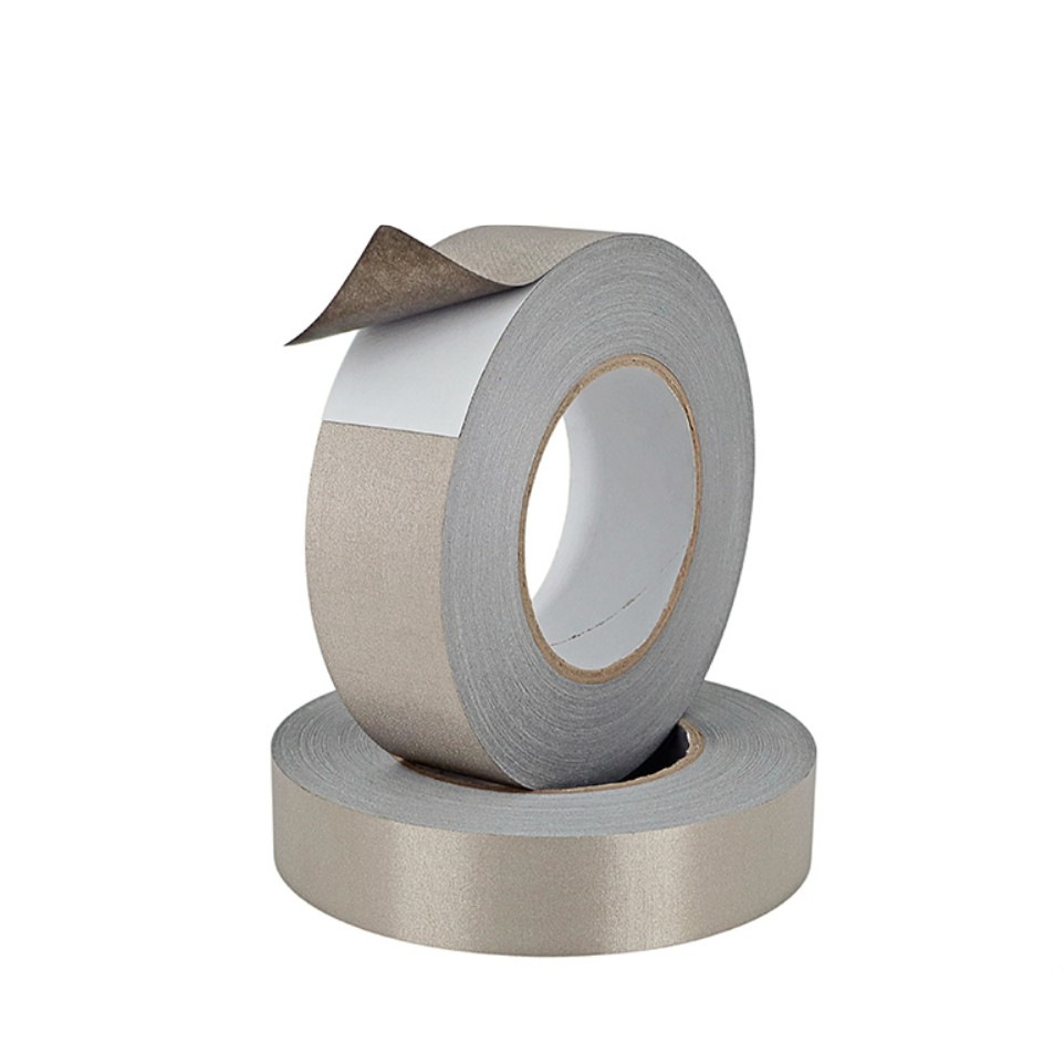 导电布胶带 银灰色平纹导电布 屏蔽电磁网格平纹双面导电布胶带