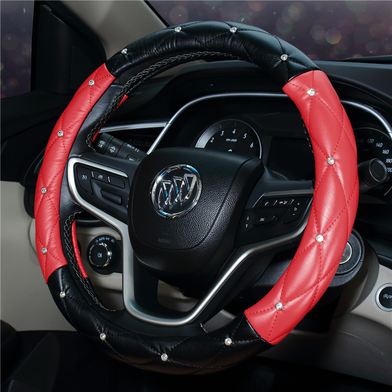 New Steering Wheel Cover Car Steering Wheel Cover Women's Diamond Car Interior Decoration Supplies Fashion Handle Cover