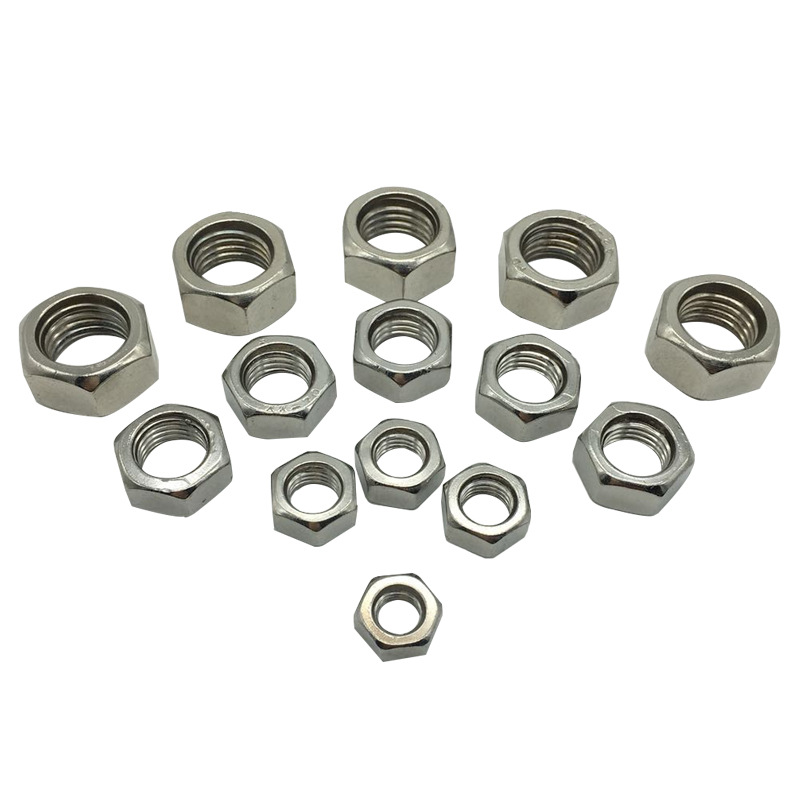 厂家细牙薄型六角螺母304不锈钢管螺纹英制小对边螺帽 m6m8-m24