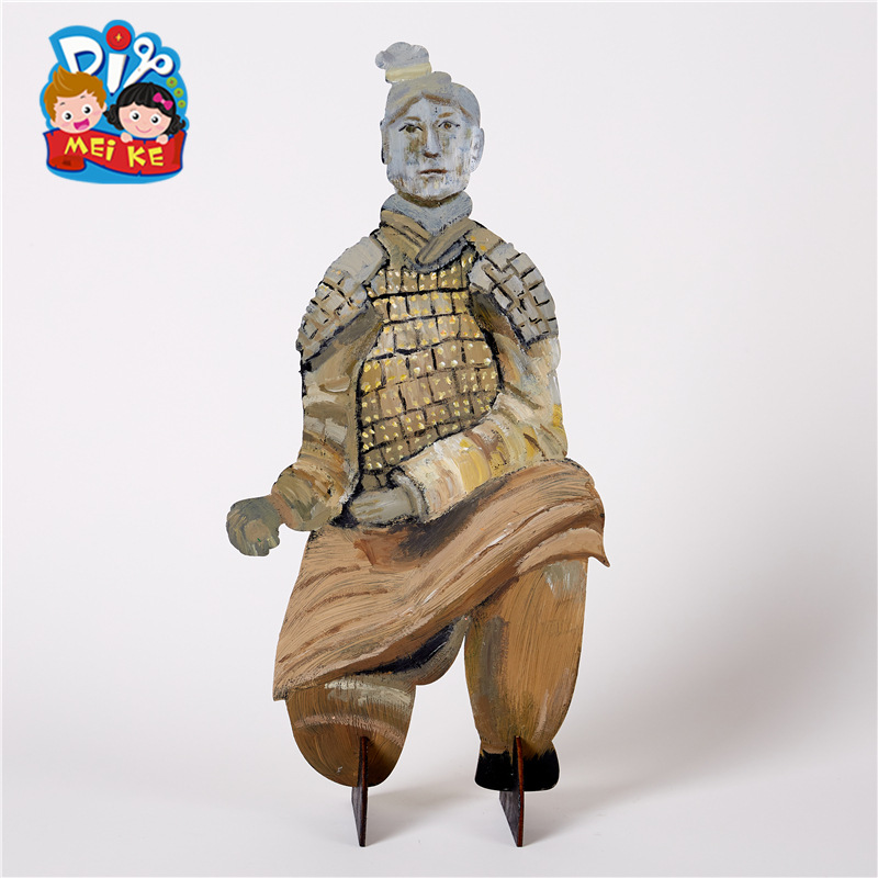 兵马俑手工diy儿童中国风立体白胚涂色手工制作材料包幼儿园