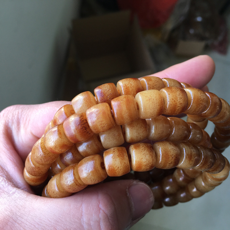 做旧 鹿骨桶珠108颗 佛珠手链 骨玩念珠 带血丝 10*8mm