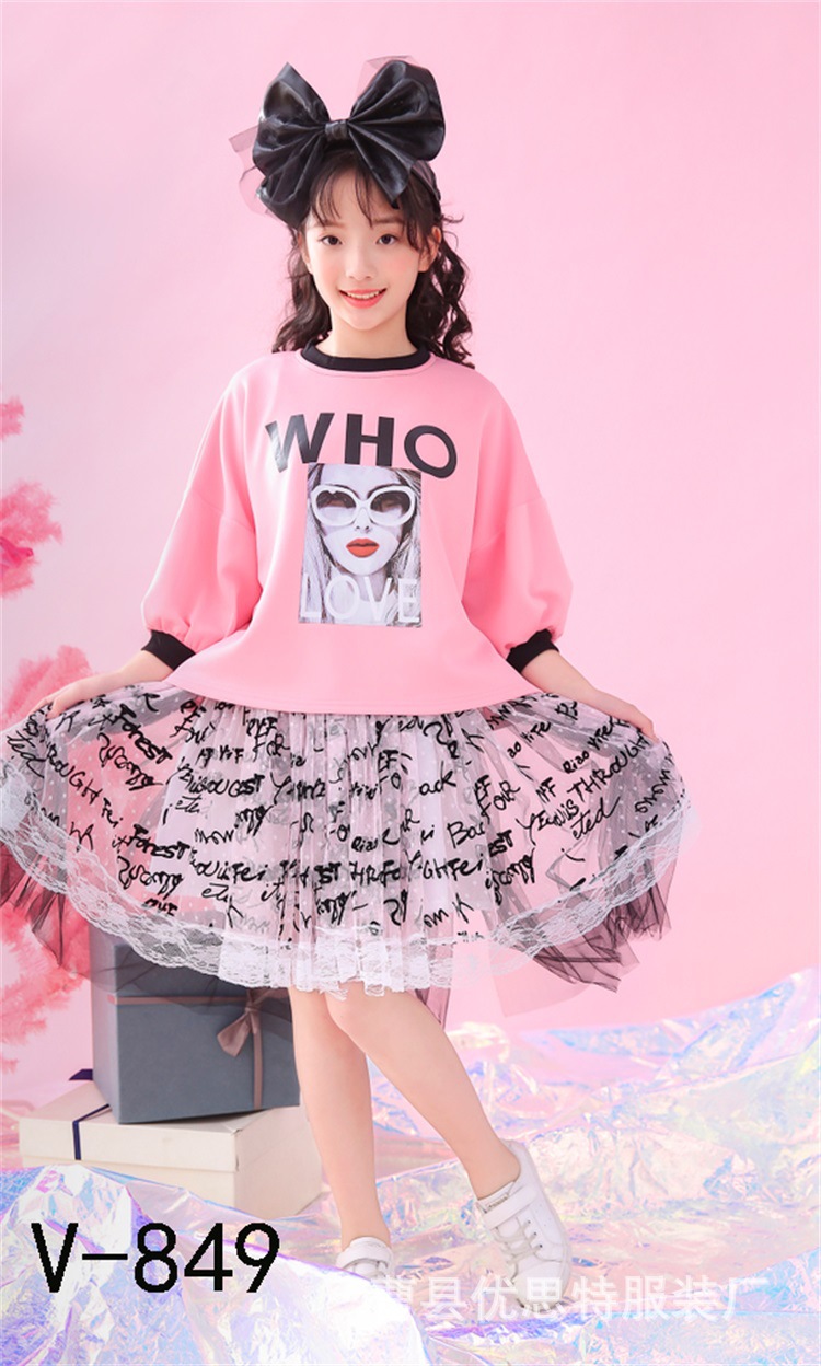 新款儿童摄影服装韩版影楼艺术照时尚大童女10-12岁时尚写真衣服