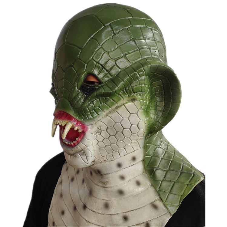 动物头套蛇头面具万圣节恐怖乳胶面具舞会派对动物面具玩具新款