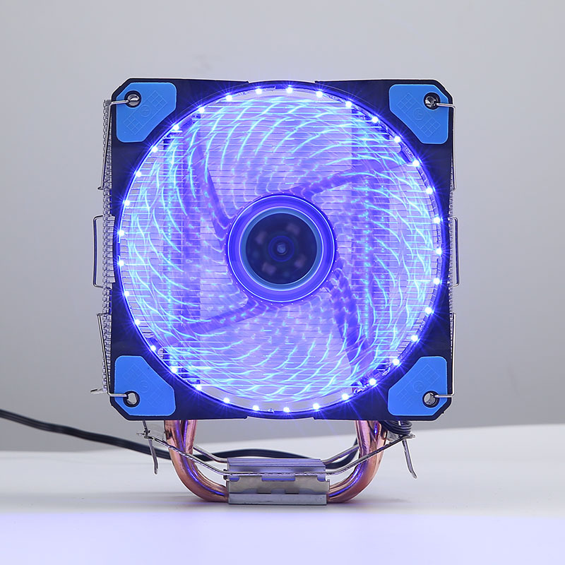 4热管散热器 塔式铜管cpu风扇 12公分发光风扇 intel amd多平台