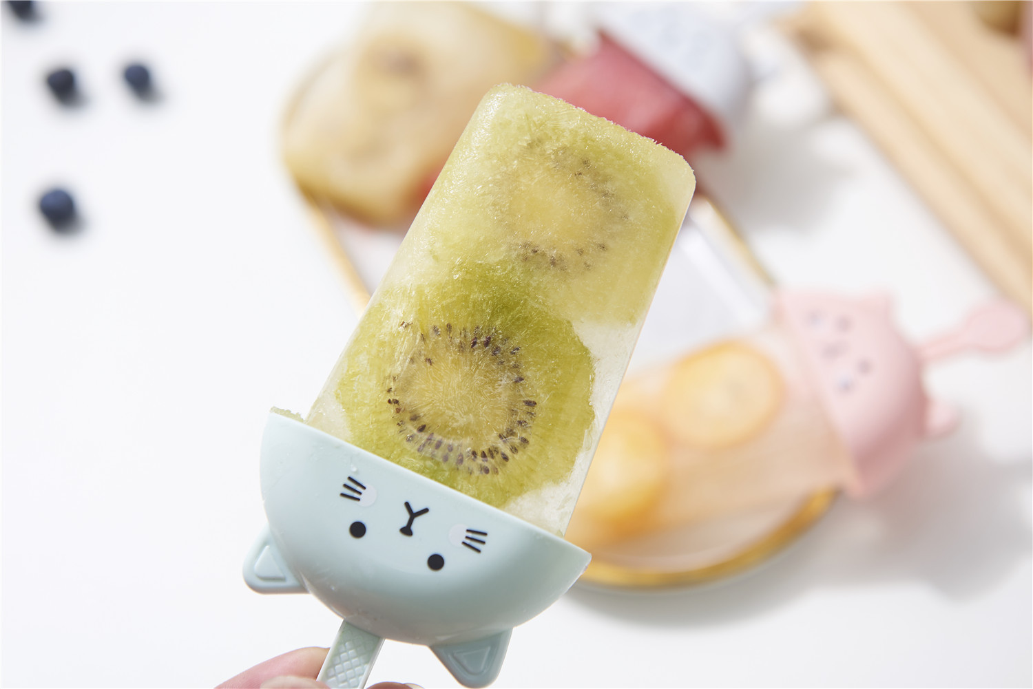 diy自制创意卡通猫咪冰模雪糕冰棍棒冰模具冰激凌带盖冰格制冰盒