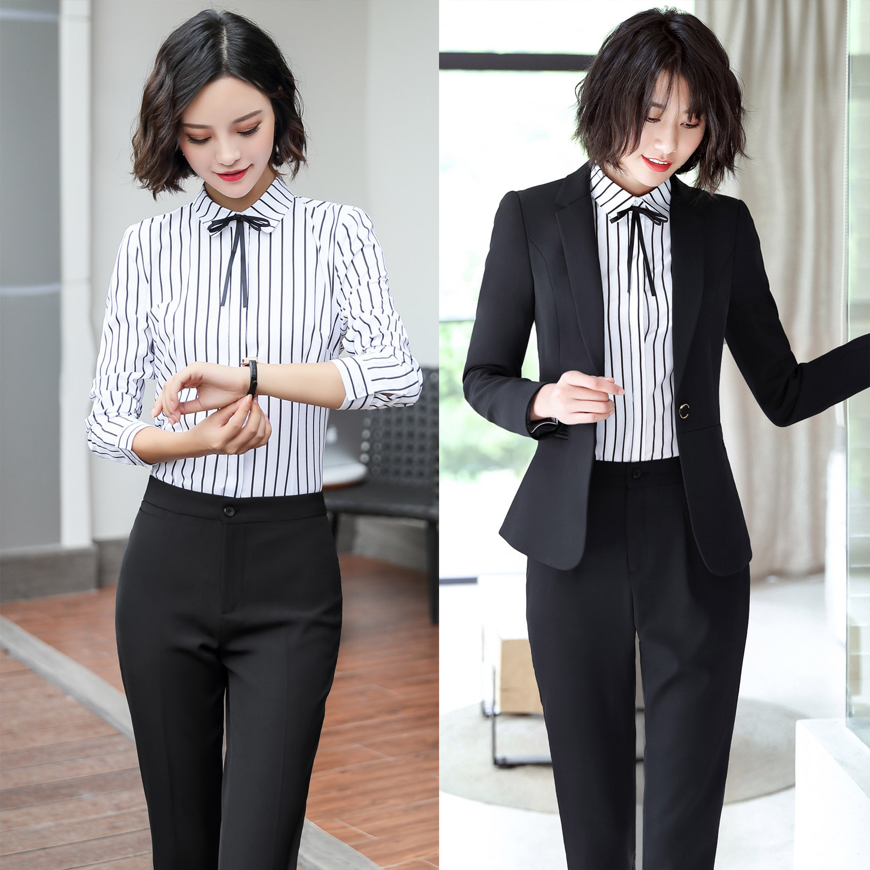 2019秋季新款西服外套女工作服ol气质正装显瘦马甲上班族职业套装