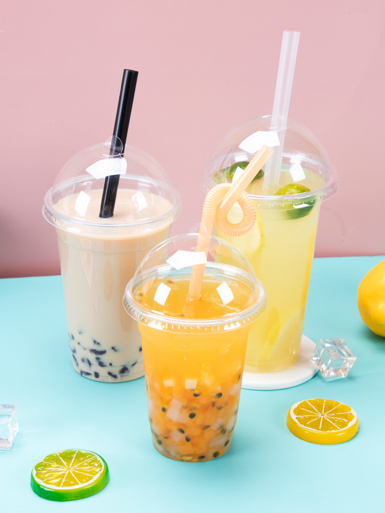pet一次性塑料杯子 高透冷饮奶茶杯冰咖啡杯果汁千层冰淇淋杯带盖