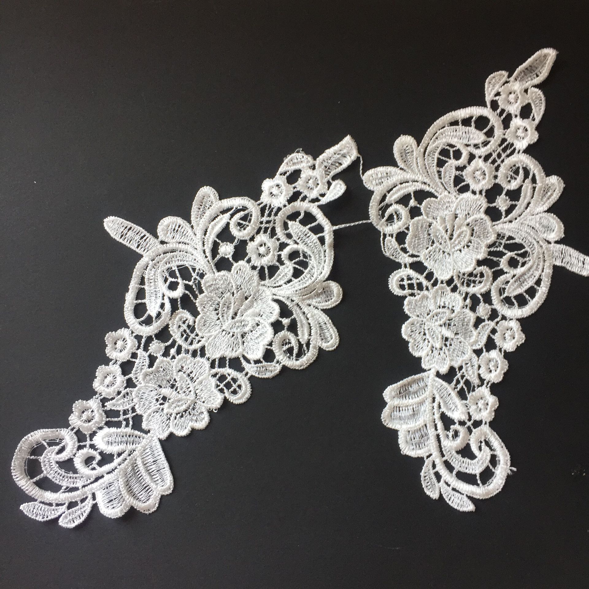 婚纱礼服用水溶蕾丝对花朵花 婚鞋头饰diy辅料 补丁布贴花