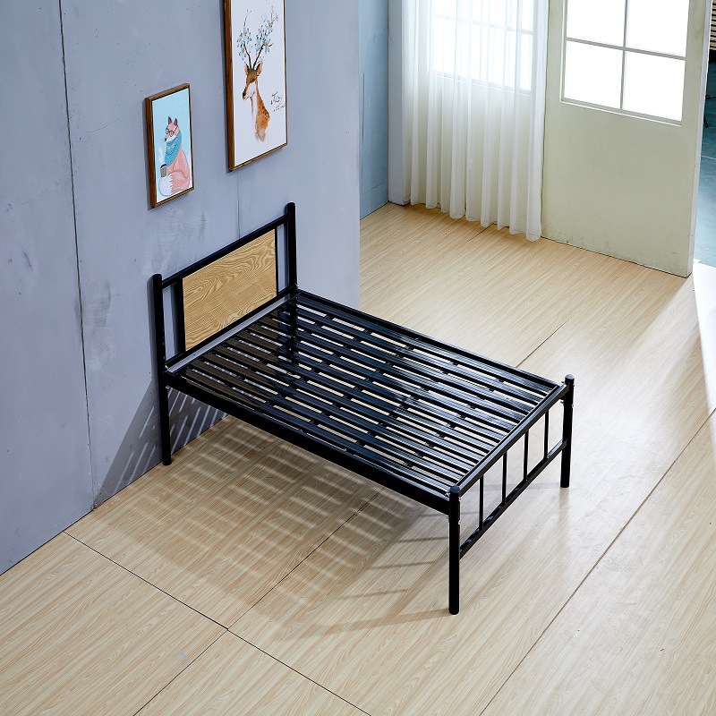 单人公寓铁床 1.2米1.5米双人铁艺床学生床 学校员工宿舍单层铁床