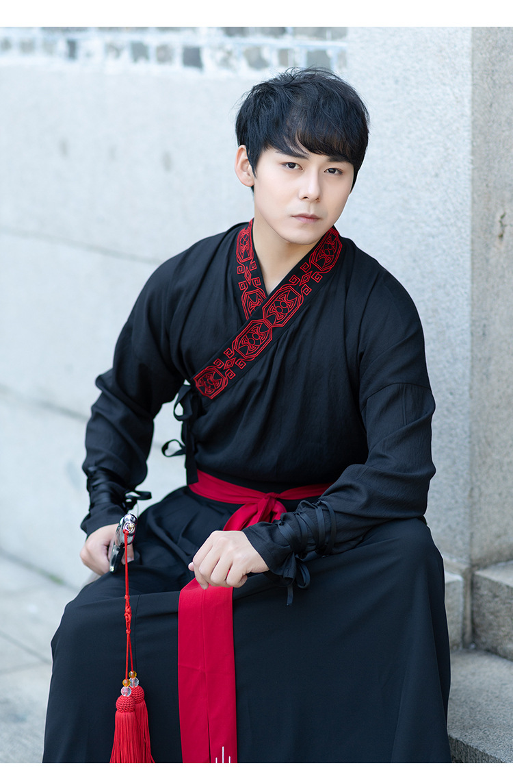 汉服男公子书生日常刺绣襦裙古装春秋班服cp装cos服中国风汉元素