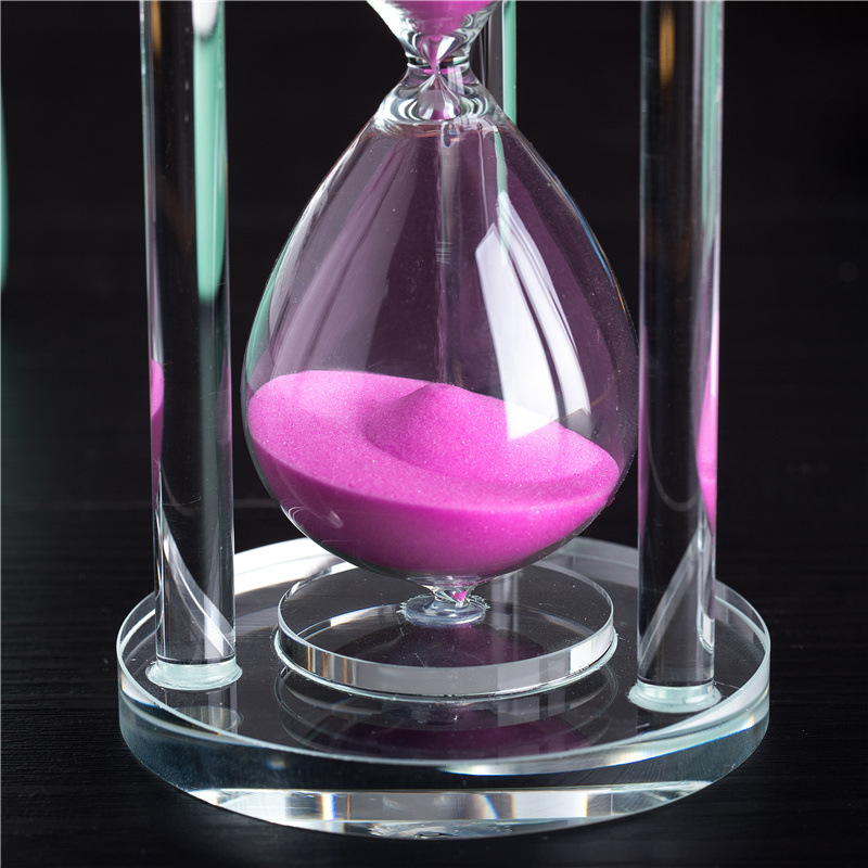 沙漏计时器时间15 30 60分钟半一小时儿童水晶玻璃流沙创意小摆件