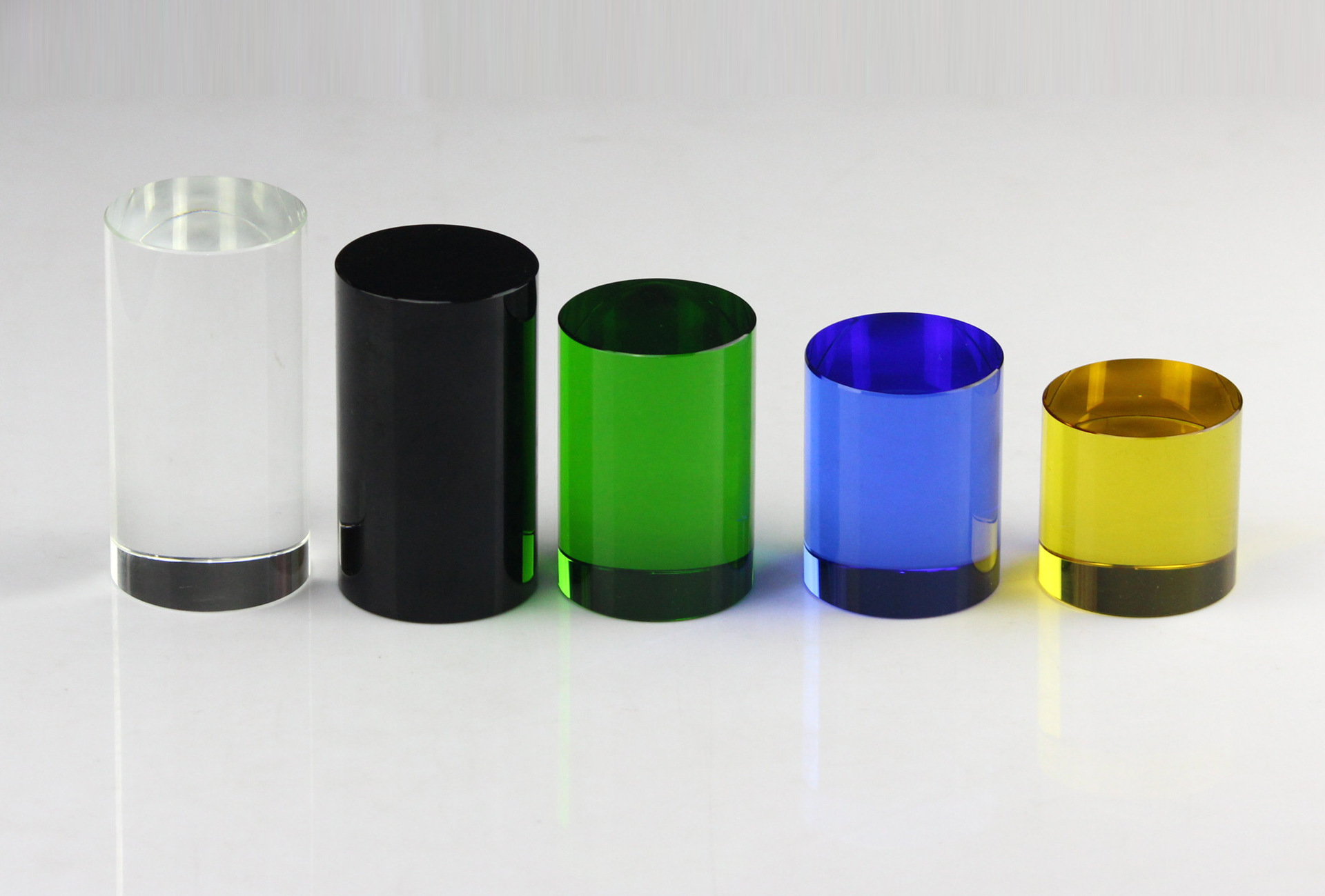 k9水晶摆件彩色玻璃圆柱 内雕装饰人造水晶球底座 透明玻璃装饰品