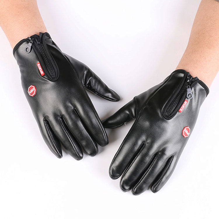 男女士户外触屏防水皮手套防风骑行运动秋冬保暖登山滑雪健身手套