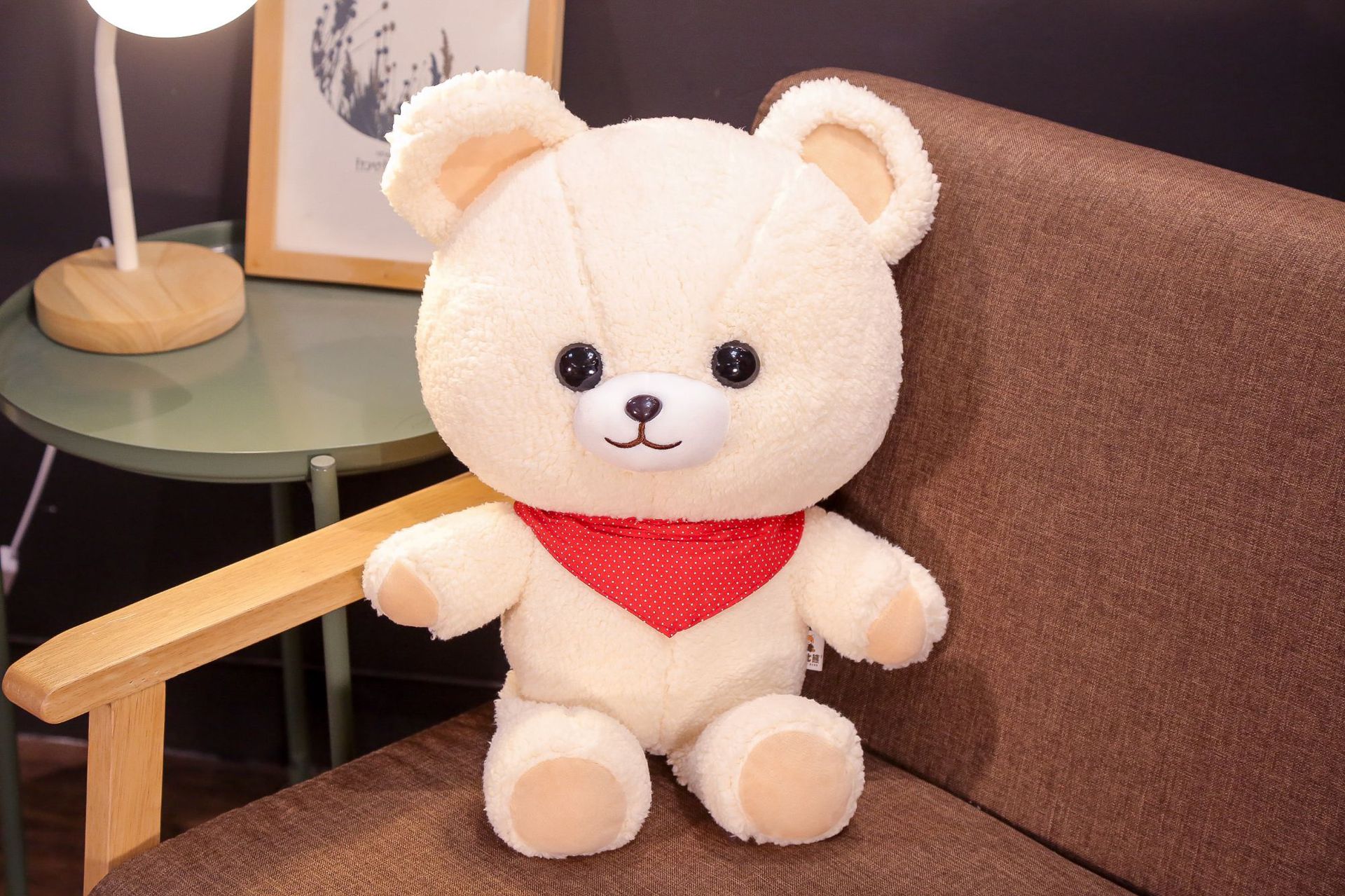 波比熊新款柔软萌系创意可爱围巾泡泡绒泰迪熊玩具公仔毛绒玩偶