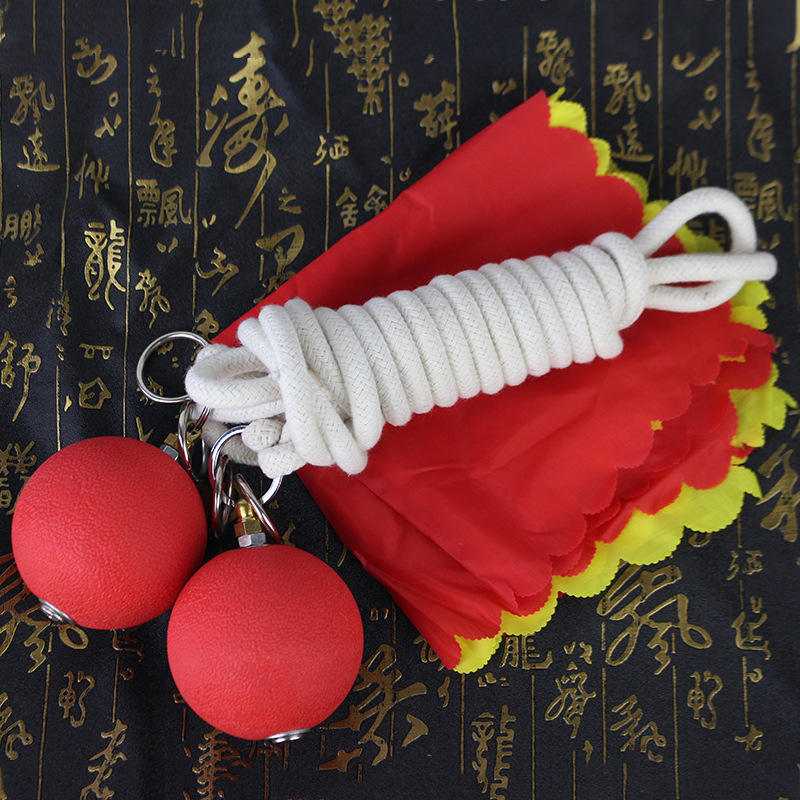 流星锤健身球双球实心橡胶弹力武术器械兵器广场舞中老年人流星球