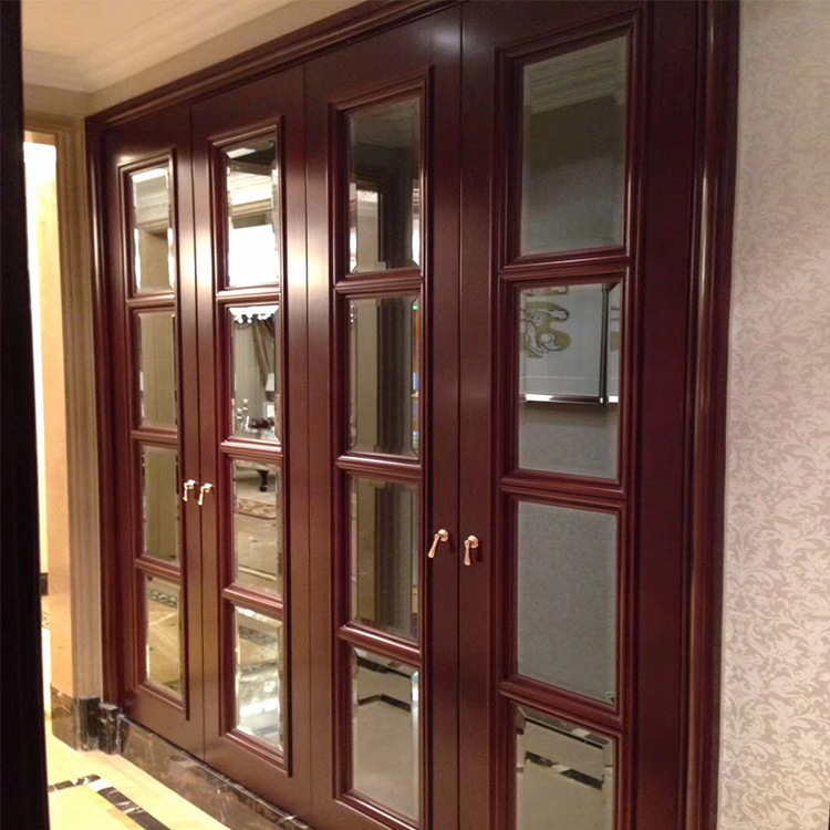原木实木厨房推拉双推拉玻璃门 简约现代门 广州实木家具厂家