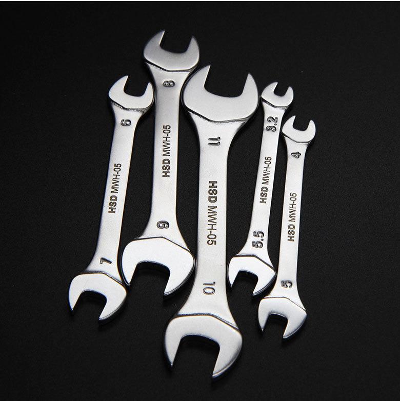 台湾超薄双开口呆头扳手油管固定叉口扳手工具套装3.2/4/6/8/10