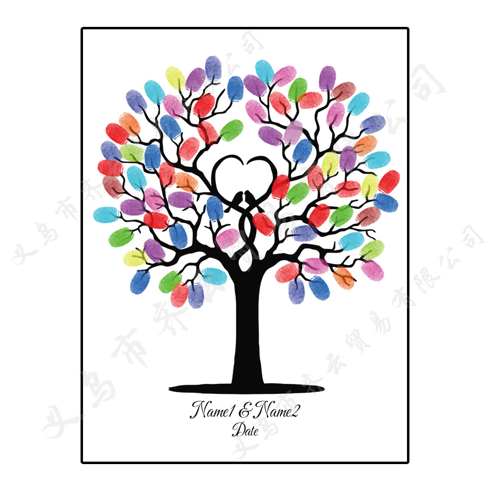 欧式婚礼指纹画 指纹diy签到树  hk063