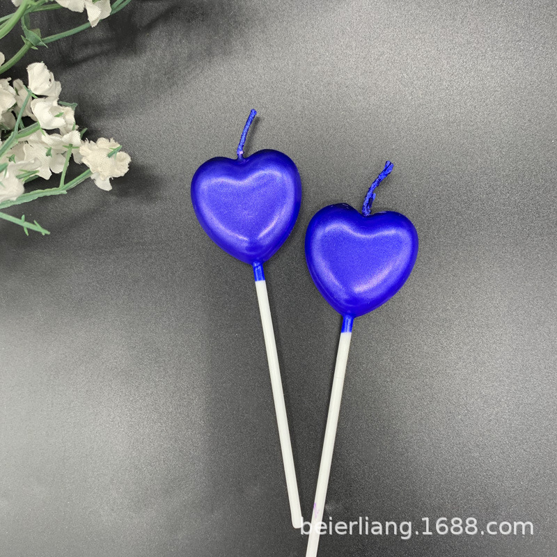 贝尔亮牌镀金长杆心形蜡烛个性表白金色爱心蜡烛土豪金造型蜡烛