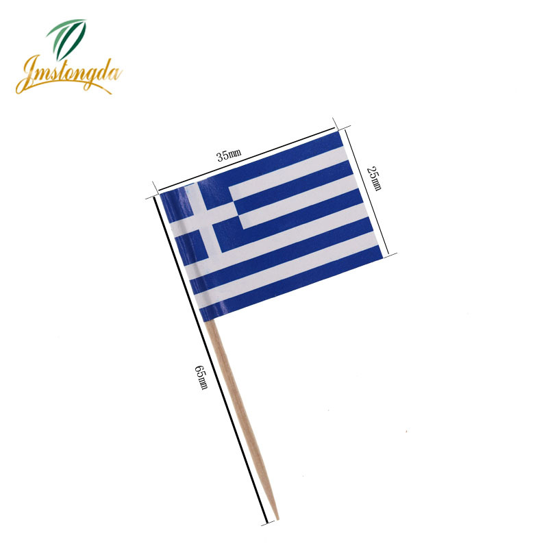 Mini Toothpick Flag Greek Flag Decorative Cake Fruit Plate Ice Cream Mix and Match Can Be Customized