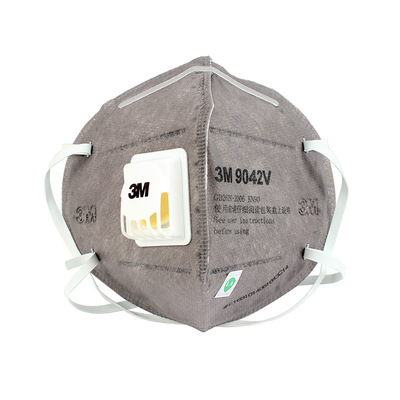 3m 9042v 头带式活性炭带阀防颗粒物呼吸器 粉尘雾霾防护口罩