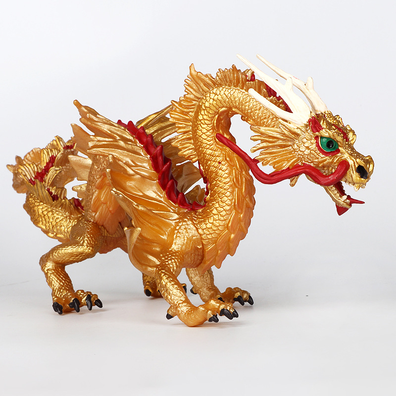 跨境中国龙 黄金巨龙 神兽飞龙 龙模型玩具 儿童益智玩具摆件