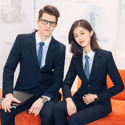 男女同款 两粒扣西装 新款商务职业套装 面试西服正装银行工作服