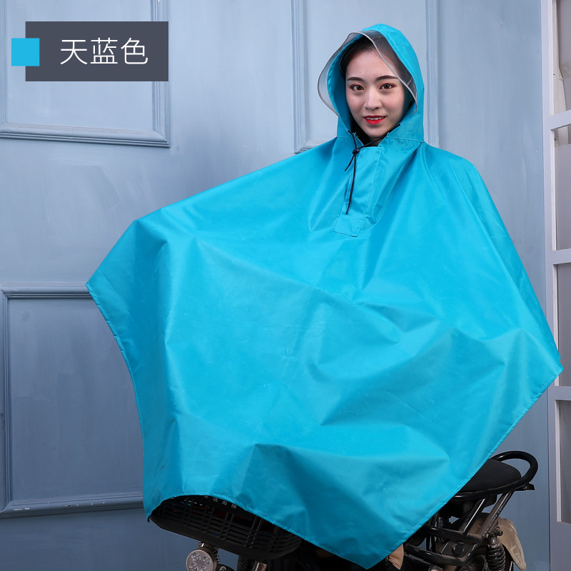 Zhuo Dry Raincoat Bicycle Poncho Electric Car Poncho Thickened Oxford Cloth Poncho Luminous Transparent Big Brim Poncho