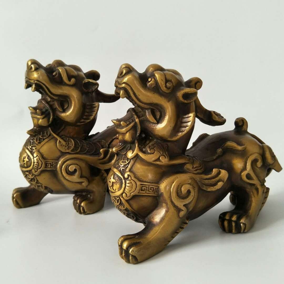 厂家批发纯铜招财铜貔貅开光辟邪镇宅铜貔貅风水工艺品摆件