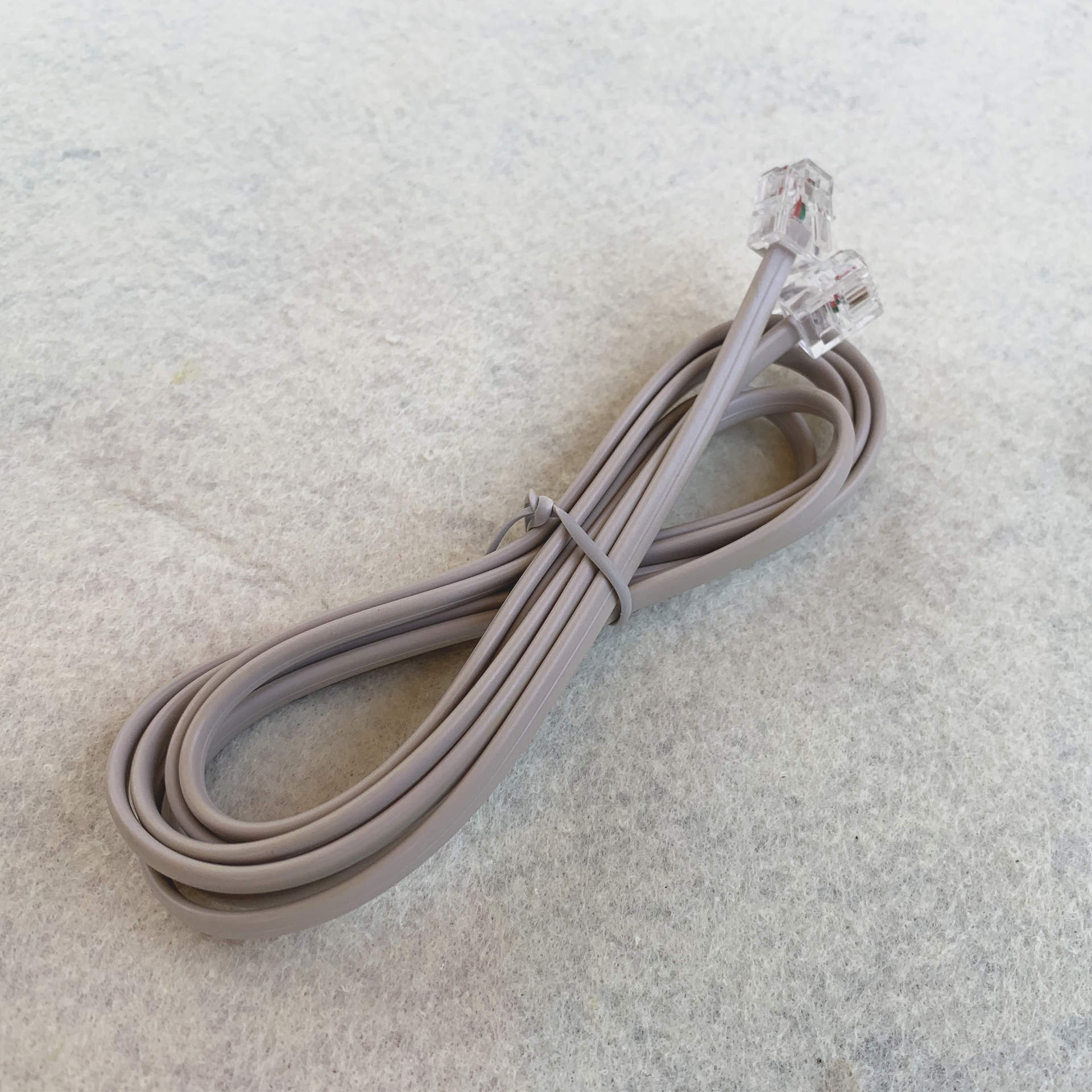 8米电话直线双头电话线两芯成品电话跳线大外皮镀金头