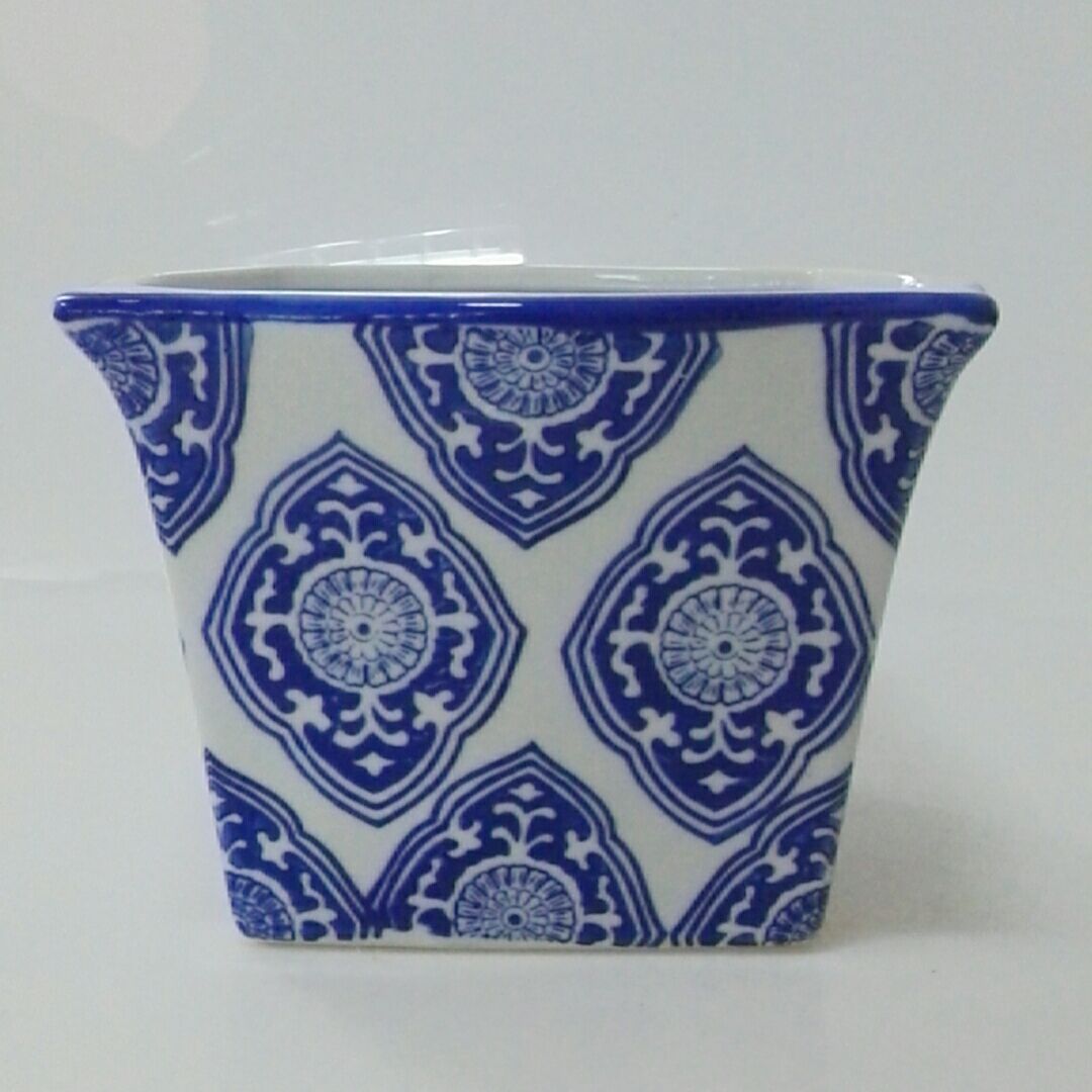 青花瓷手绘花盆 单个陶瓷花盆 陶瓷盆景盆 仿古中国风