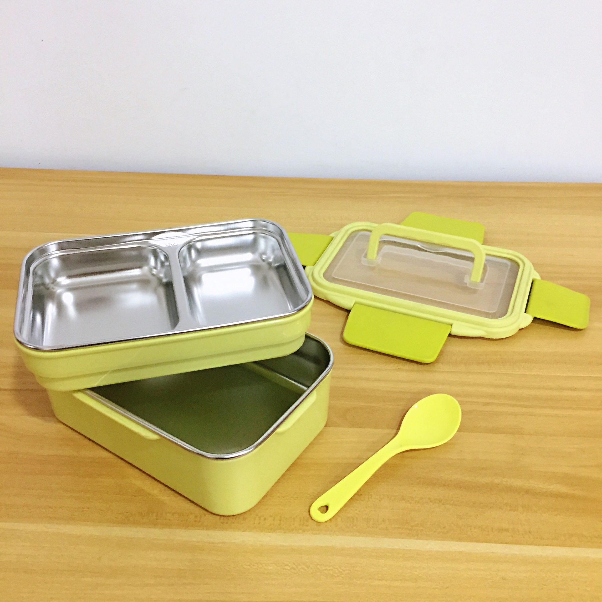 304不锈钢 饭盒 北欧色二层饭盒 分格餐盘 学生便当盒提锅 礼品