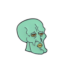 卡通海绵宝宝Squidward Tentacles章鱼哥胸针 绿色人头徽章配饰