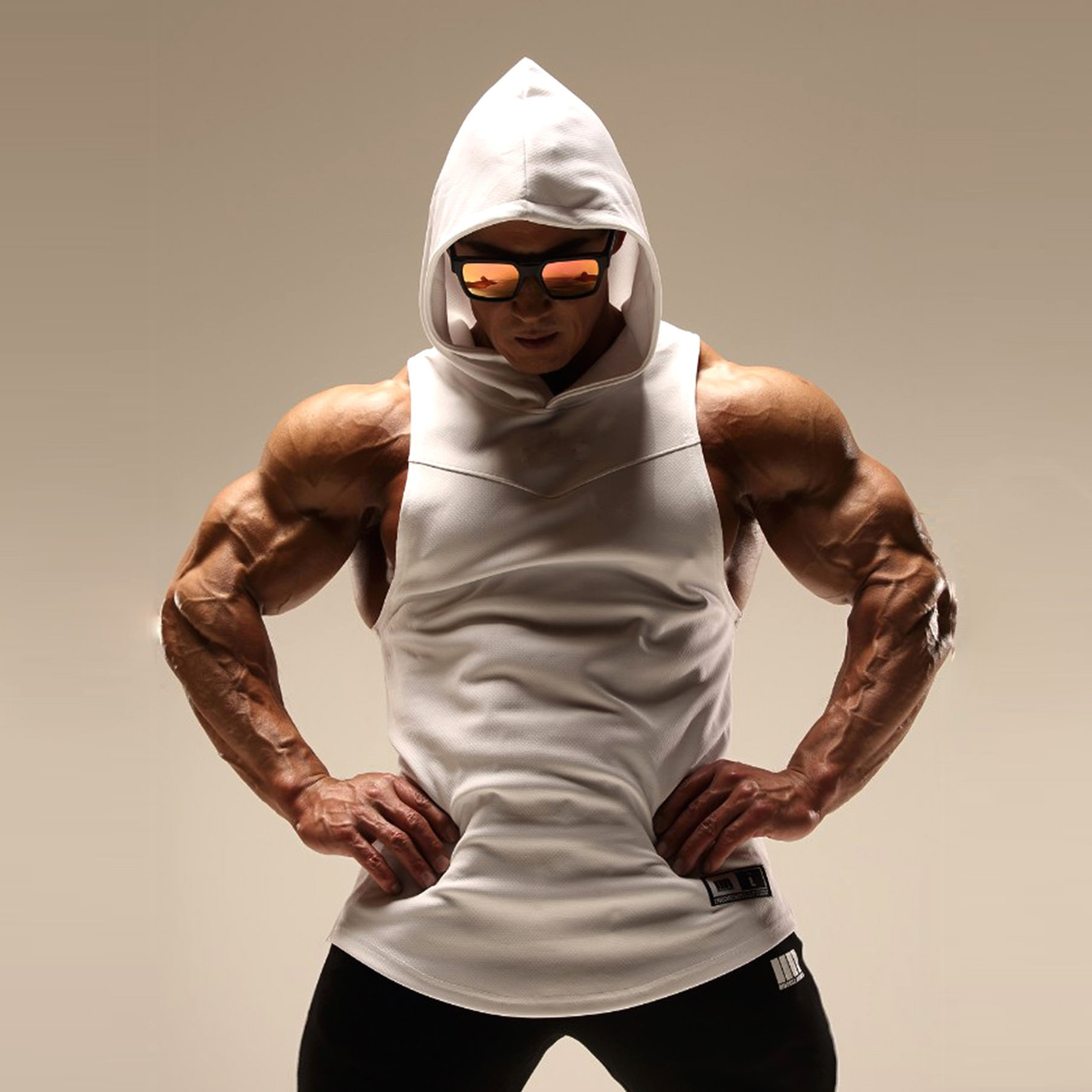 健身运动背心男速干透气弹力连帽休闲篮球训练吸湿排汗时尚潮