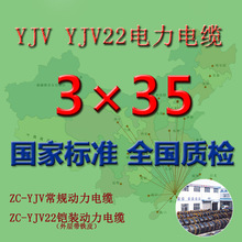 国标WDZ-YJY/YJV-3*35平方铜芯电力电缆线华新/珠江/穗星/胜宇