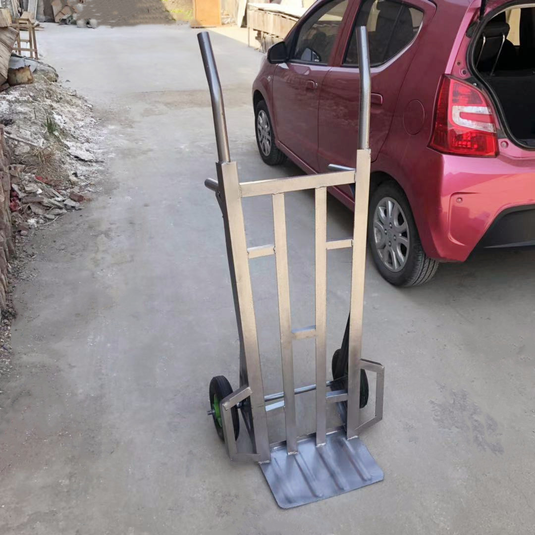 加重角铁老虎车手推车搬运车大轮手推车两轮拉货车仓储搬运车