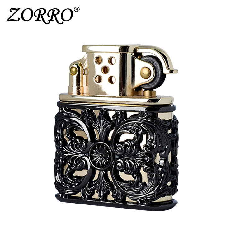 Zorro Zorro the Mystic Nine 506 Hollow Dragon Flower Vintage Lighter Gift Kerosene Lighter