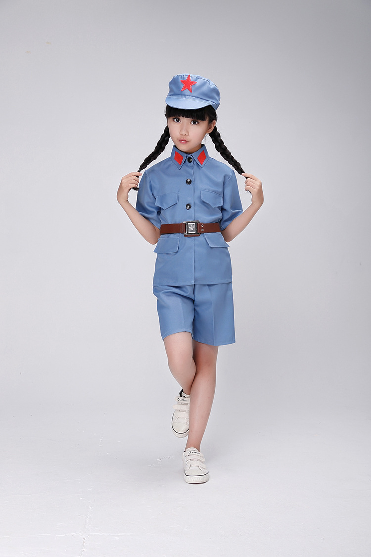 儿童小八路军演出服红军服抗战服装红卫兵表演服六一舞蹈新四军装