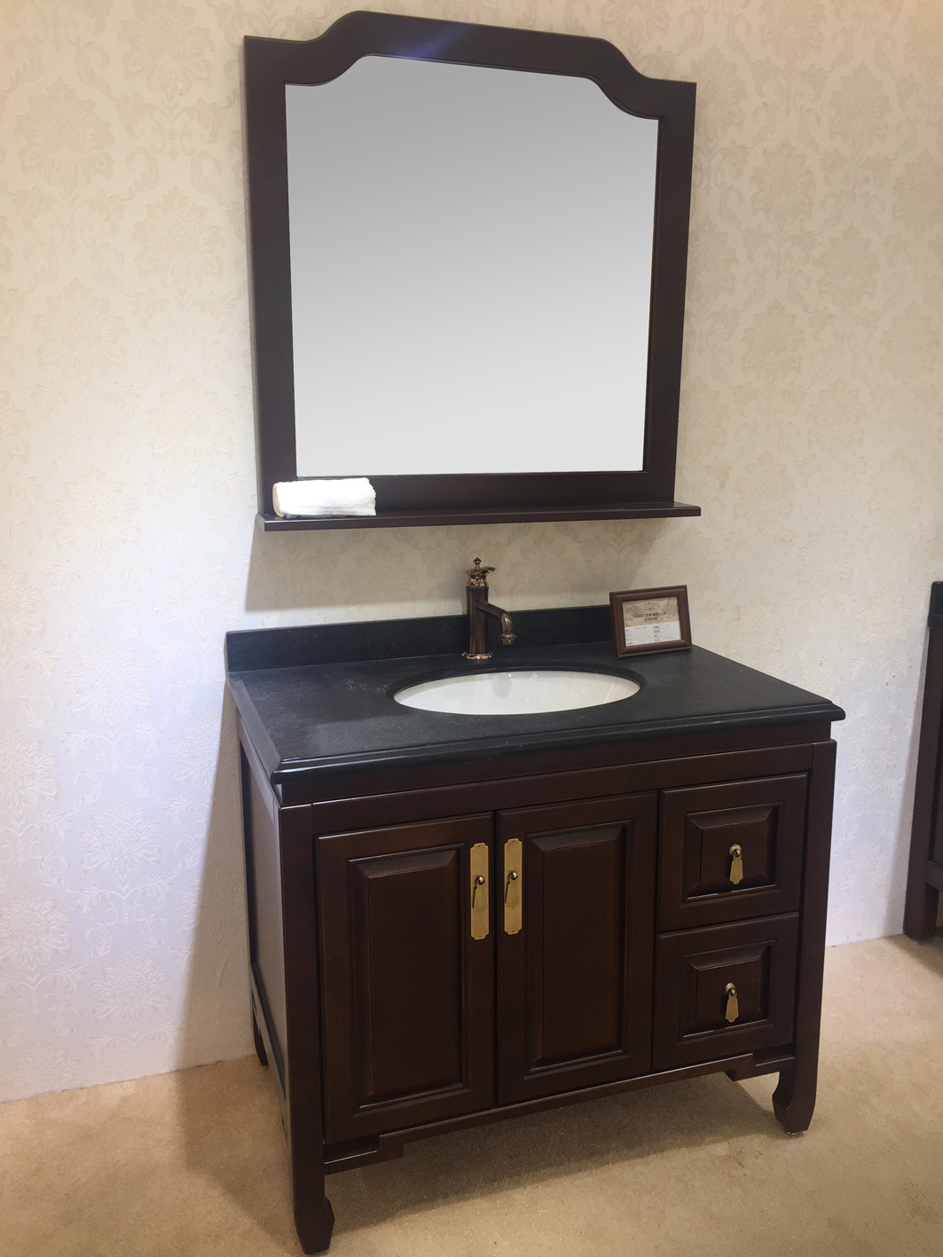 q1-100 火烧石 美国红橡浴室柜 新中式浴柜新款 可非标定制