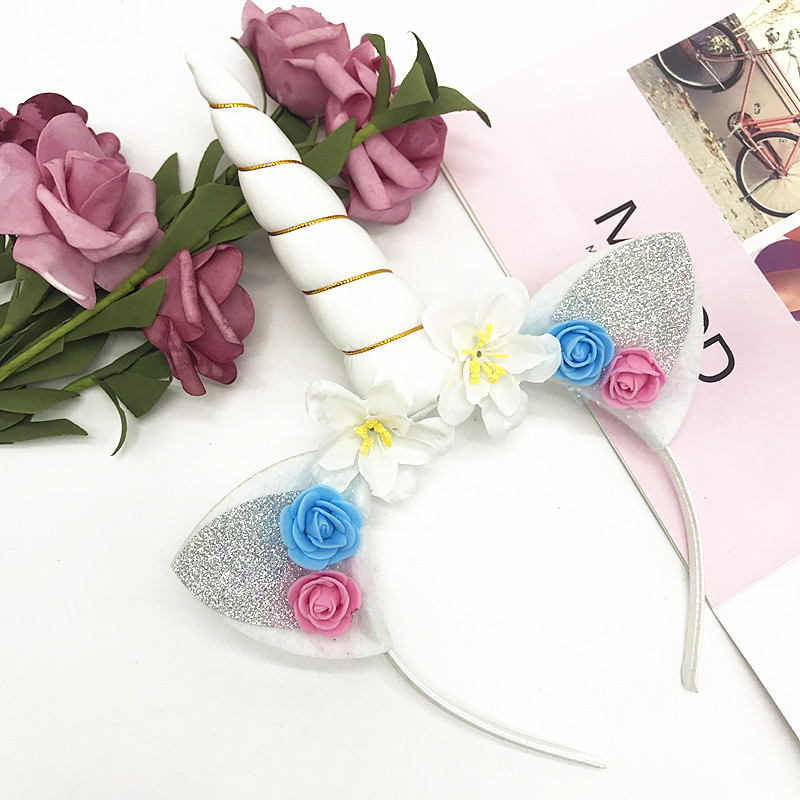 New Flower Unicorn Headband Sequined Ears Little Daisy Headband Multicolor Cat Ears Cute Headband Wholesale