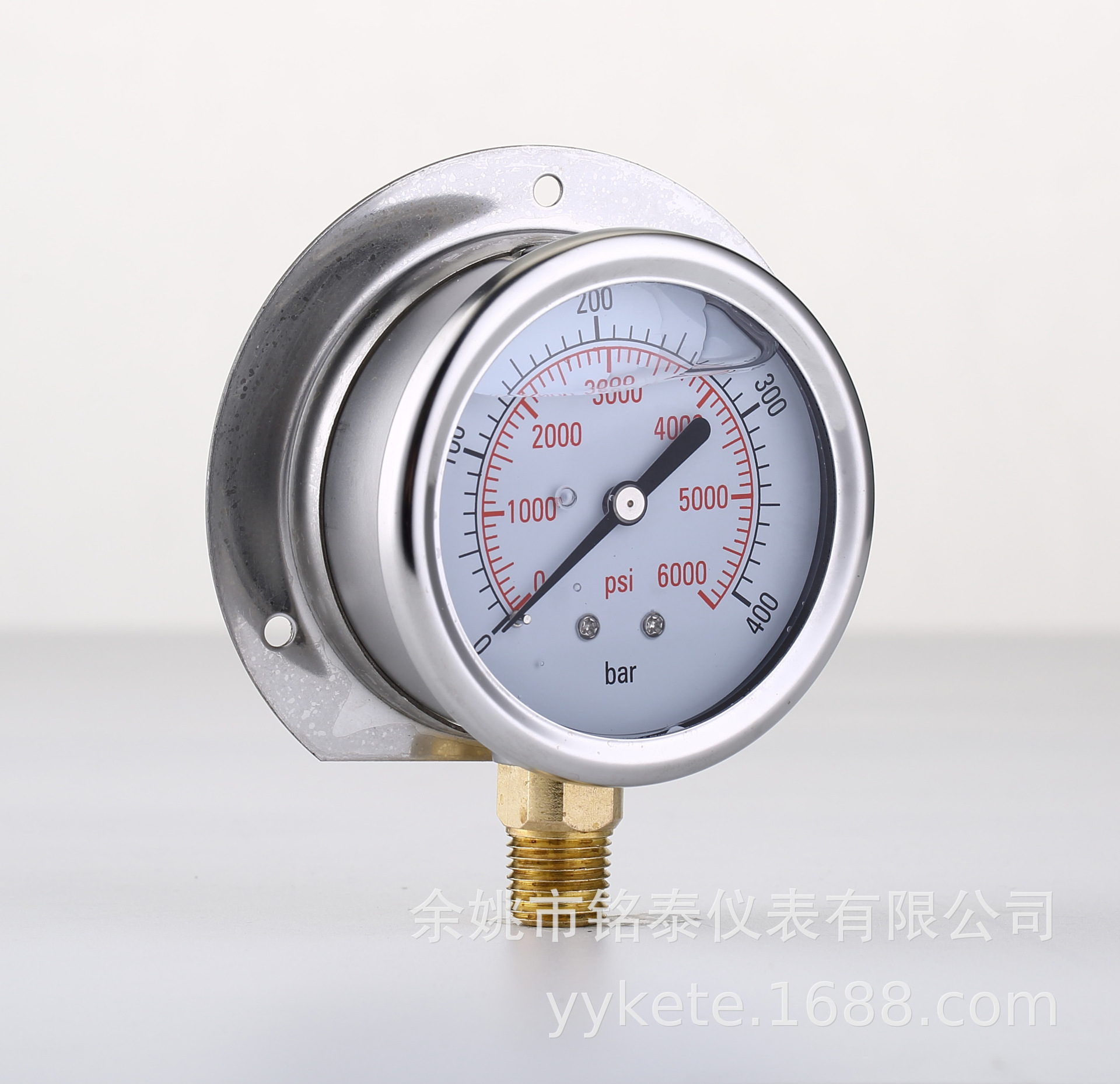 y63径向带法兰耐震压力表不锈钢充油耐震压力表