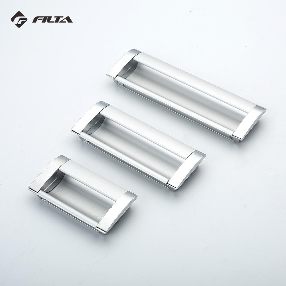 家具太空铝更衣办公文件柜暗装拉手 移门暗扣嵌入式铁皮柜铝把手