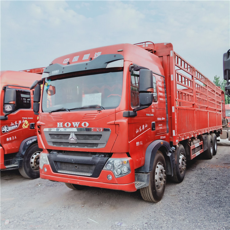 二手豪沃9.6米高栏货车 九米六前四后八仓栏大货车 车况原版