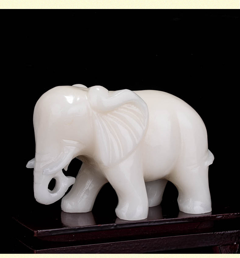 阿富汗汉白玉大象玉器玉石摆件招财客厅摆件酒柜装饰乔迁开业礼品