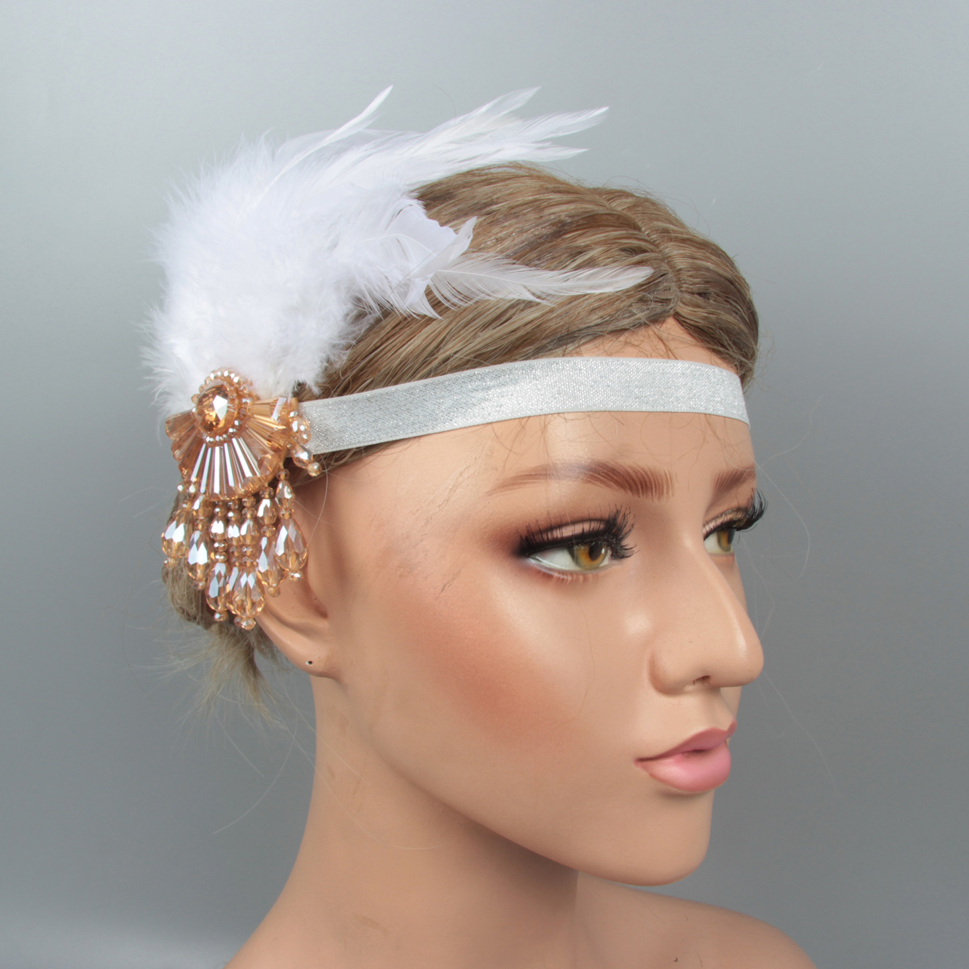 1920s 羽毛头带头饰 gatsby舞会宴会新娘羽毛头饰