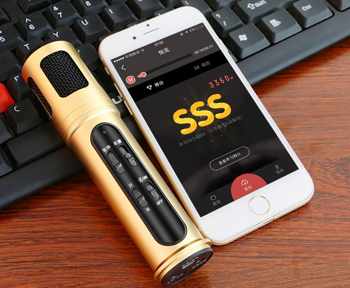 麦克风 无线蓝牙手机麦克风 全民k歌直播声卡苹果安卓唱歌k歌话筒