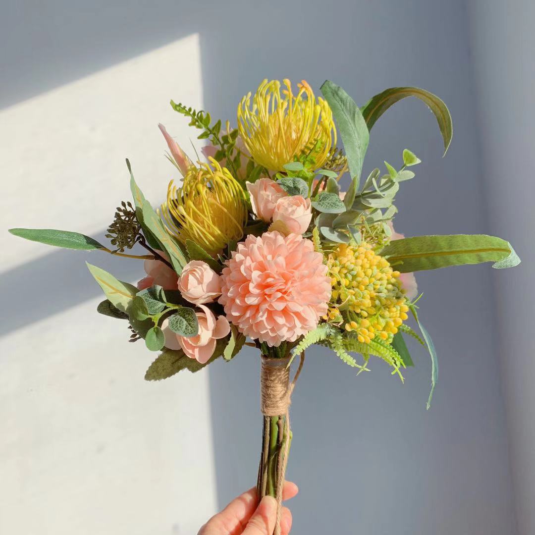 2020新品m137手札花束ins仿真花批发假花婚礼跨境货源