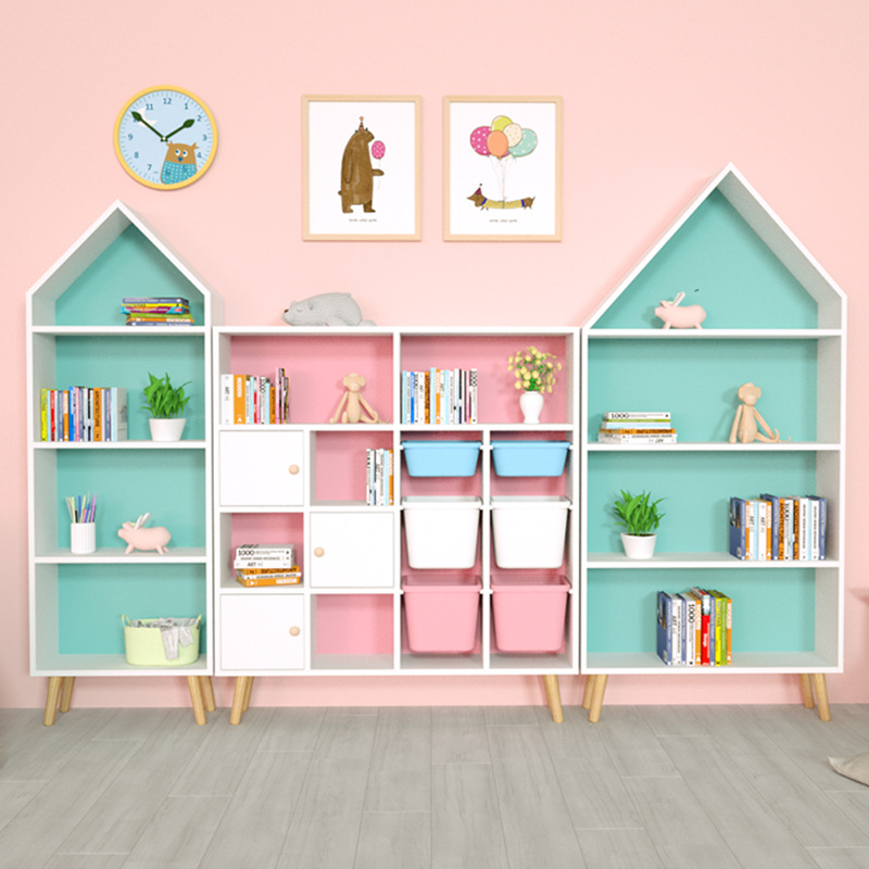 北欧实木儿童书柜创意组合儿童房宝宝玩具收纳架多功能储物柜