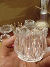 厂家直销 创意花朵水晶烛台 收纳玻璃杯 灌蜡水晶玻璃蜡烛杯
